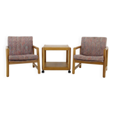 1970s Pair of Beech Armchairs and Coffee Table  by TON, Czechoslovakia