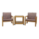 1970s Pair of Beech Armchairs and Coffee Table  by TON, Czechoslovakia