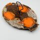 Plat Poisson Vallauris Céramique Vintage Orange