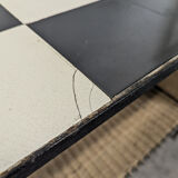 1950s rattan and ceramic coffee table