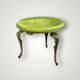 Vintage side table in green resin and gilded cast iron - boudoir spirit