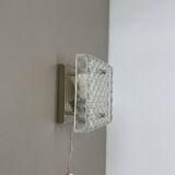 Small Cubic Textured Glass Wall Light in the Style of Orrefors, Germany, 1970s