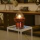 Red ceramic table lamp by Guillerme and Chambron 1980s