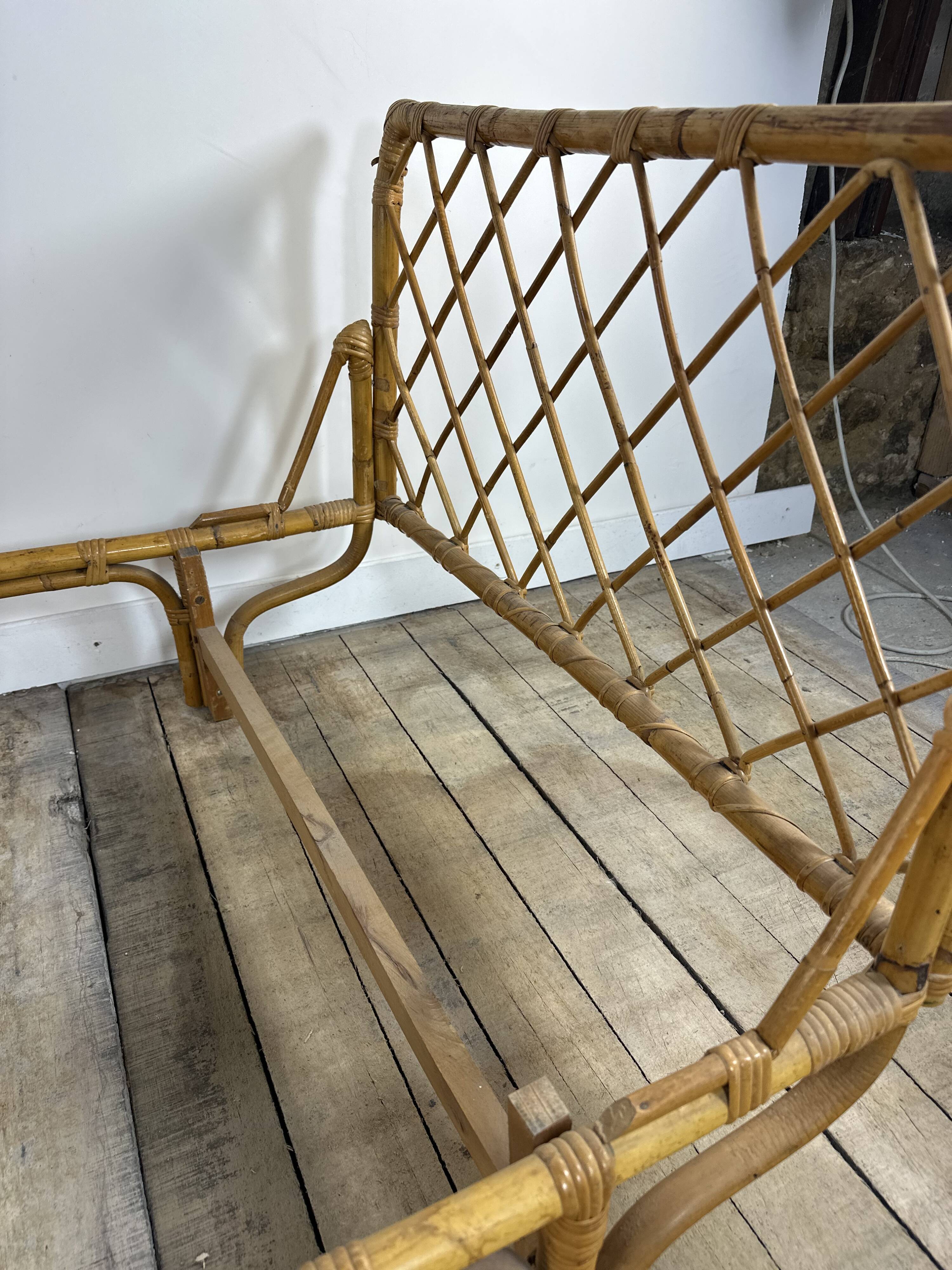 Lit en rotin et bambou, 1960