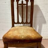 Chaise prie Dieu en chêne massif XIX siècle