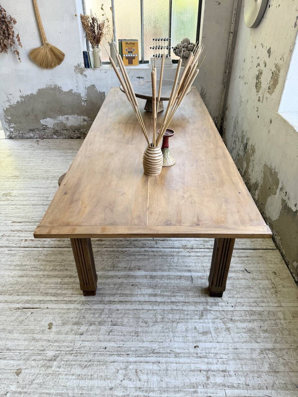 Country farmhouse table in solid beech and oak 2.5m XL