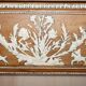 Victorian antique fireplace in tarred pine and sculpted gesso.