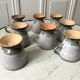 Set of 8 coffee cups, stoneware mazagrans handcrafted signed 70s