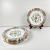 Set of 6 dessert plates Gien model Rouen Sainfoin, 1990