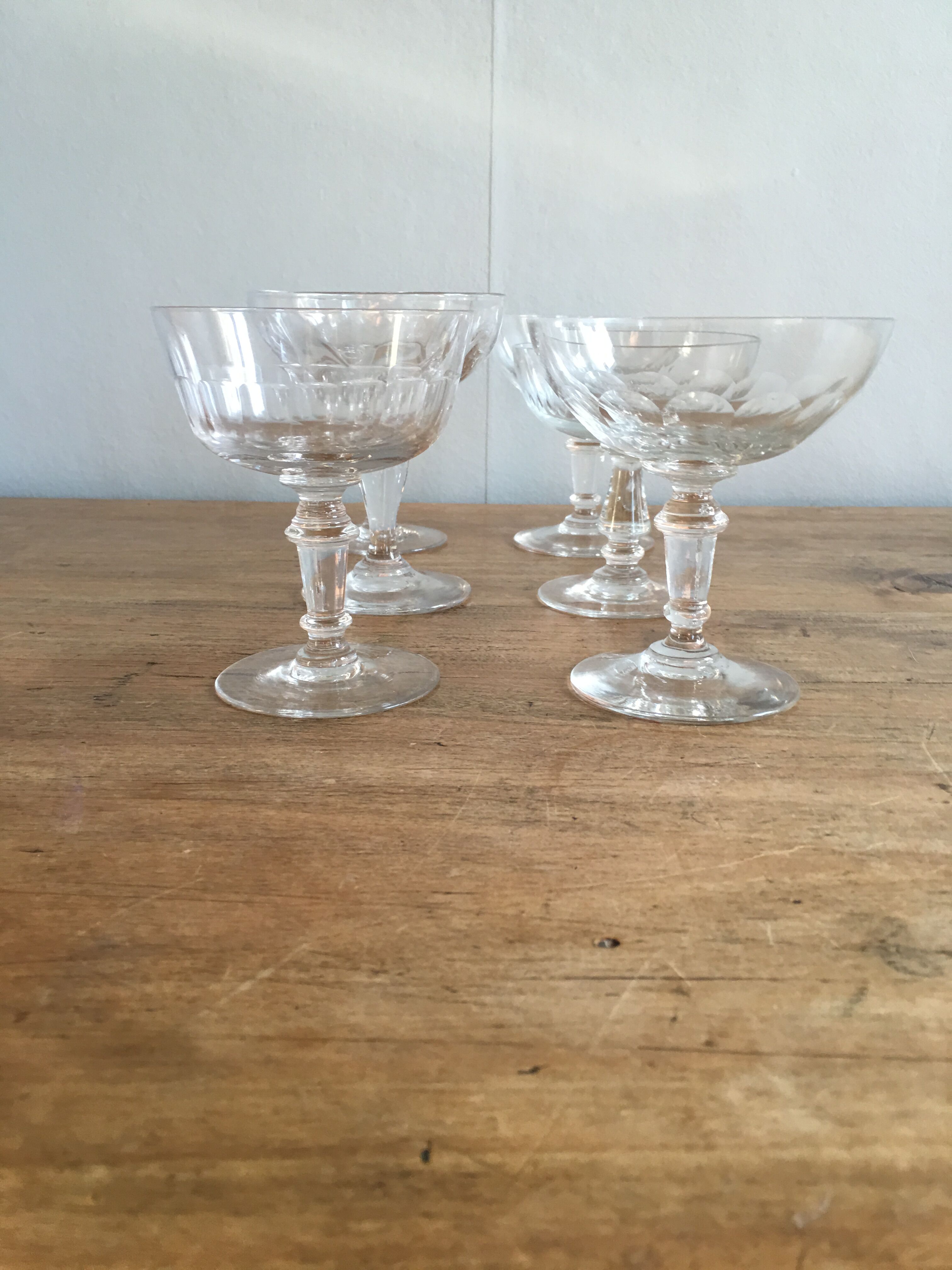Set de 6 coupes à champagnes dépareillées