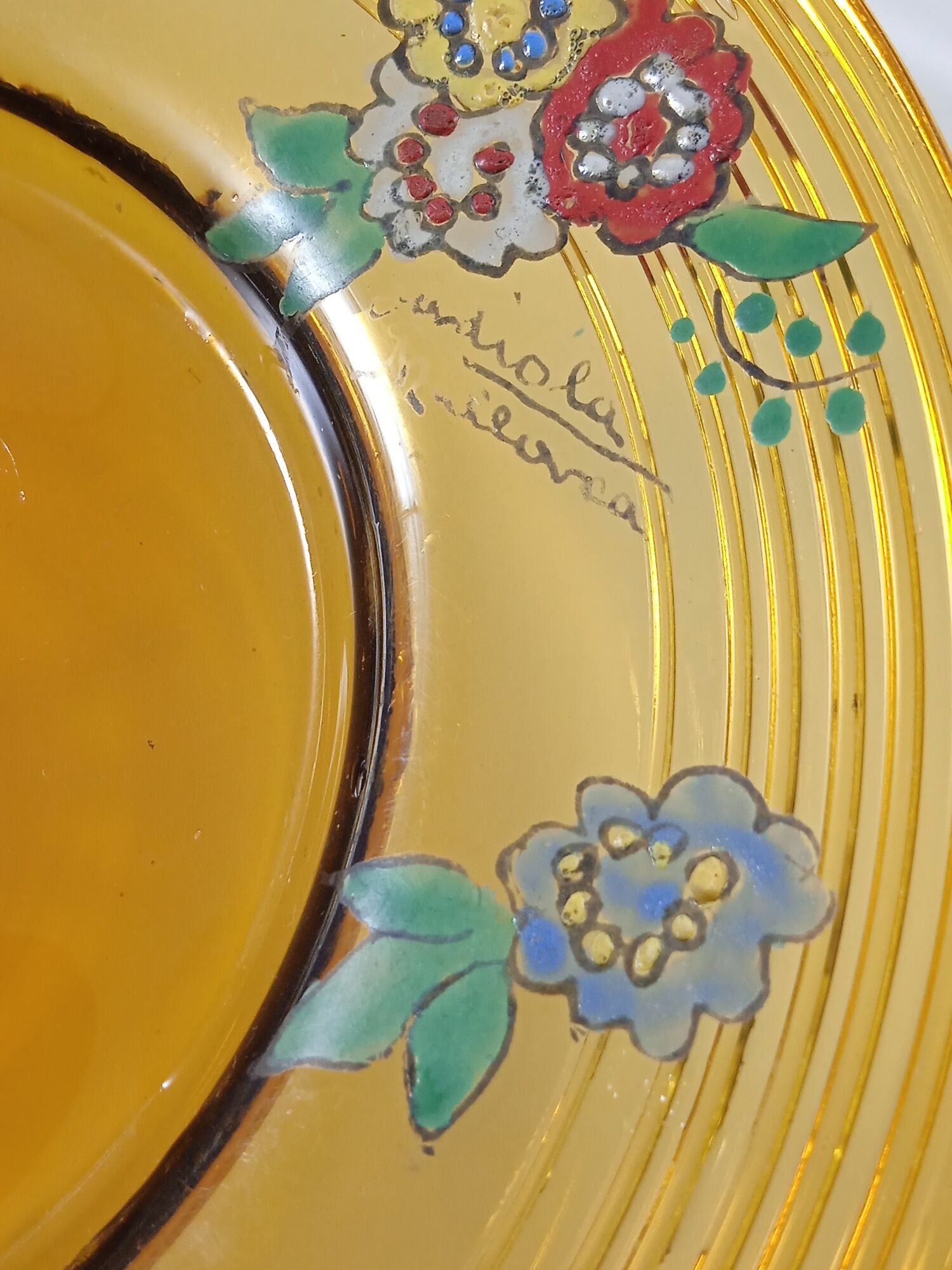 Set of 5 plates in blown glass Gordiola Mallorca