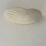 Pair of vintage speckled beige plaster wall lights, France 1970s