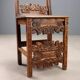 Chaise baroque ancienne en noyer sculpté, XVIIe siècle
