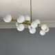 Italian opalglass and brass bubble lamp 1950