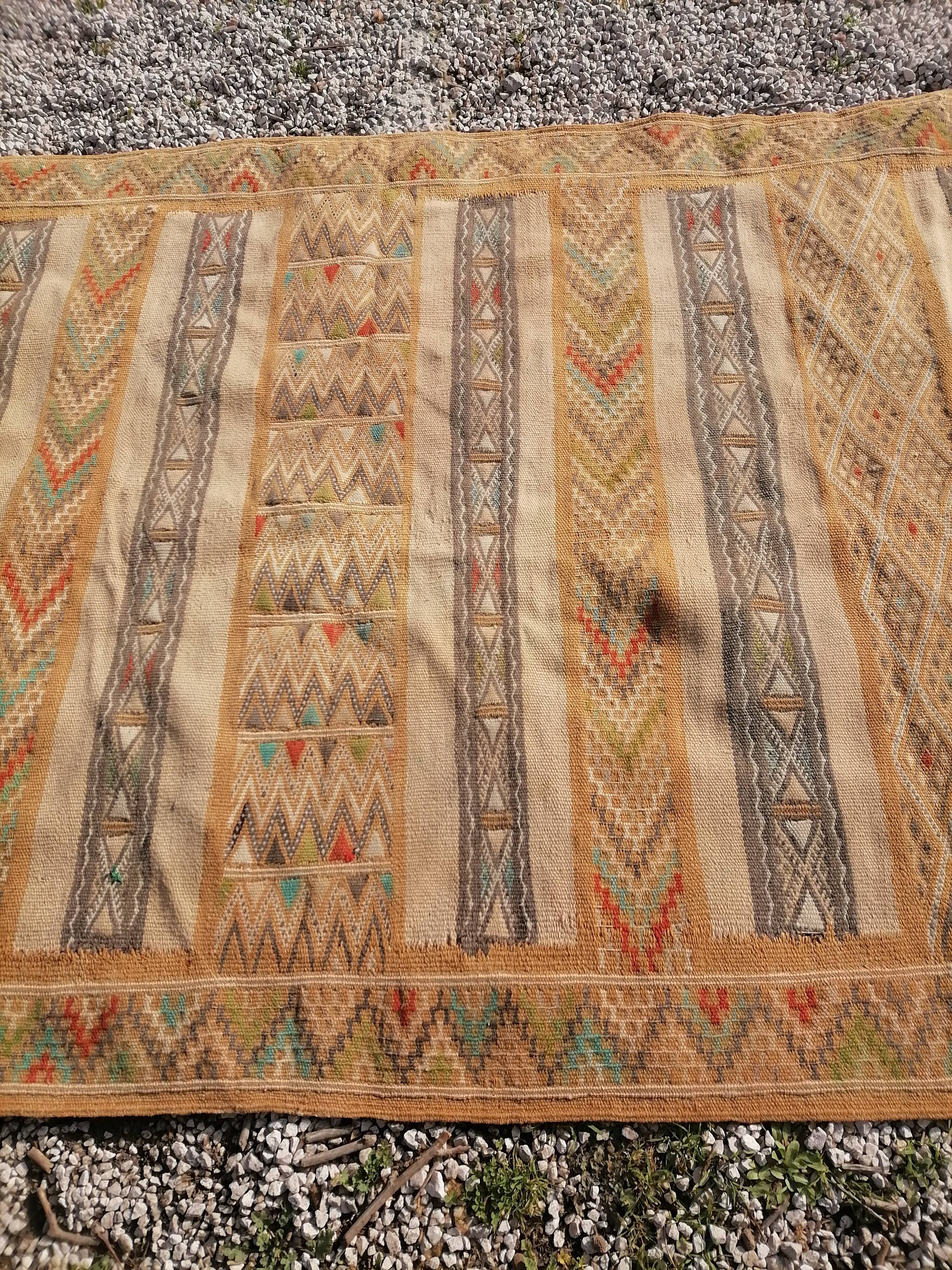 Old oriental carpet, kilim, 50s - 206 x 125cm