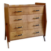 Wooden compass leg chest of drawers - 1950s/60s