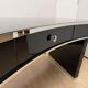 Art Deco desk in black lacquer, walnut & metal, France, 1950