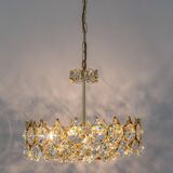 Golden brass chandelier, Sciolari design by Palwa, Germany, 1970s