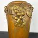 Vase Art Nouveau en céramique dorée et terre cuite signé Desrousseaux France