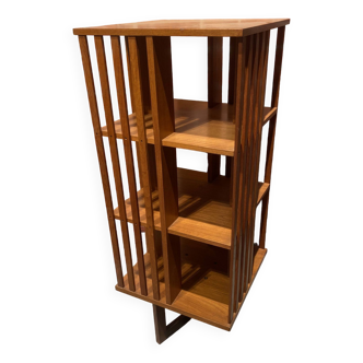 Teak rotating bookcase