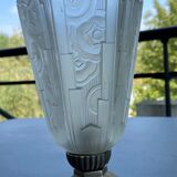 Lampe signée Hettier Vincent bronze et verre art déco circa 1930