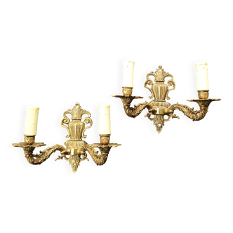 Pair of antique wall candle holders