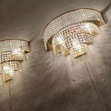 Appliques murales en cristal France années 1970