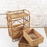Wicker and rattan chest of drawers with 3 drawers