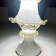 Vintage Murano glass lamp in white and amber opal – Italy, 1970s.