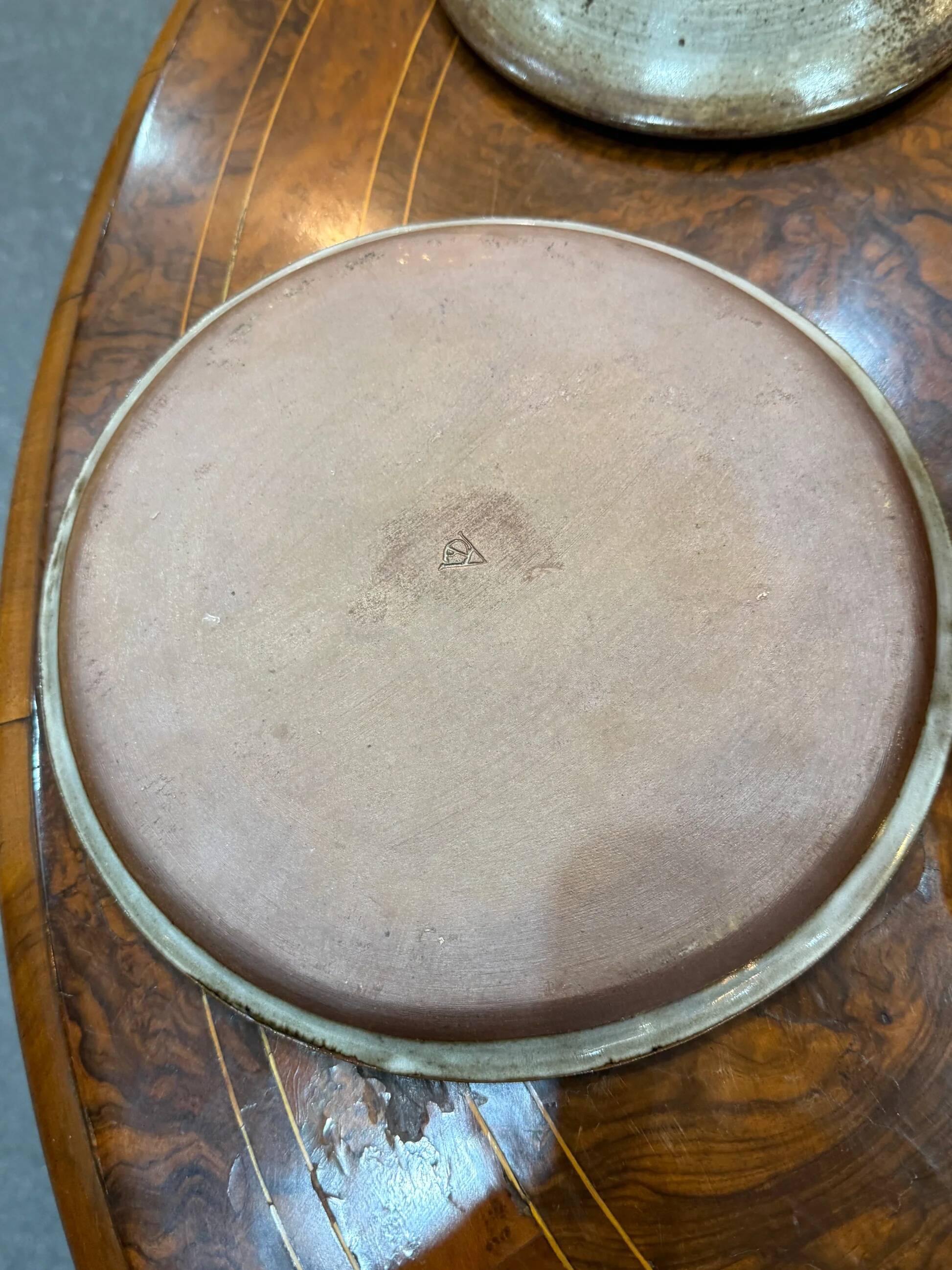 Glazed stoneware soup tureen with lid and plate – French workshop – 20th century