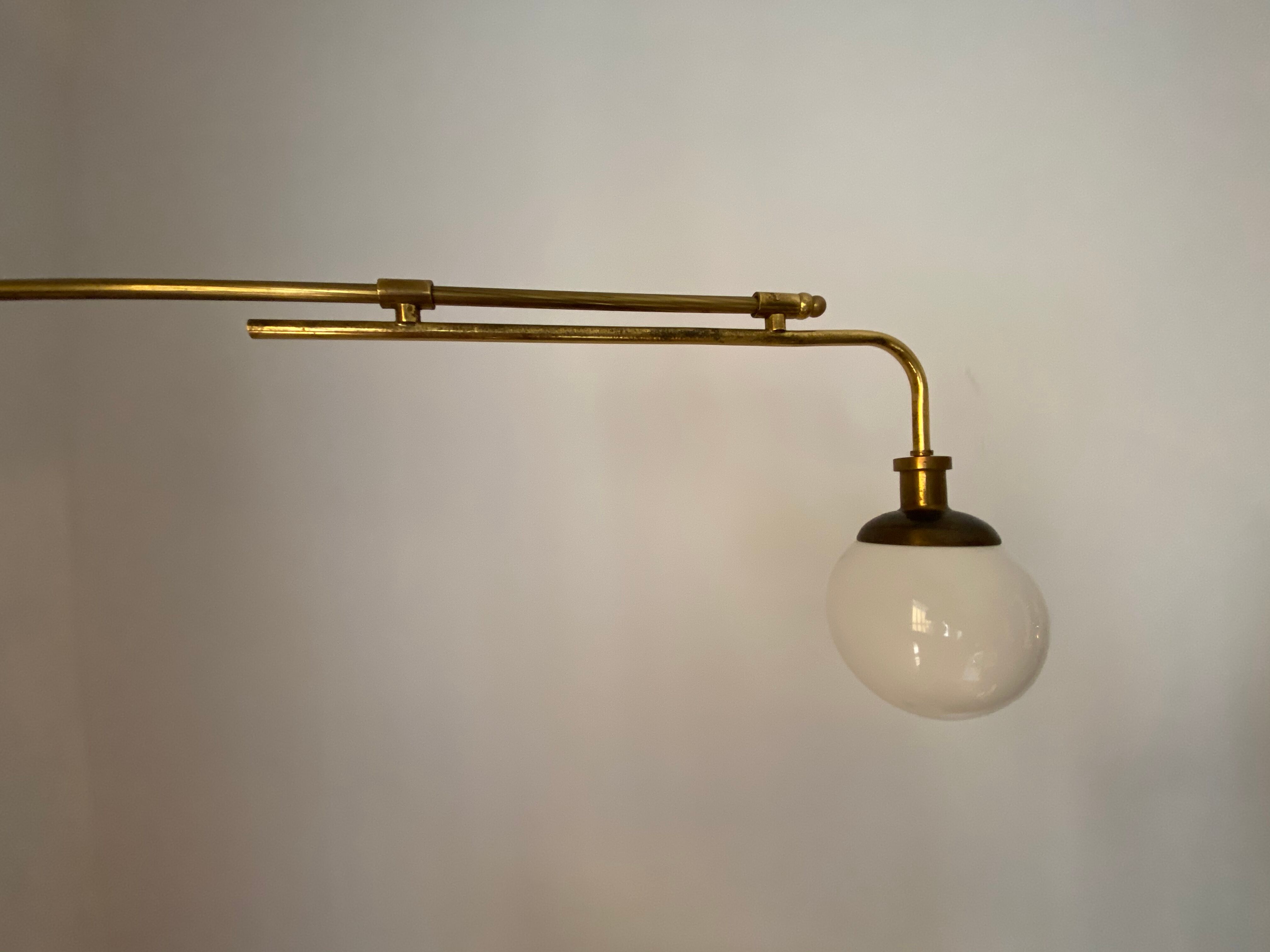 Brass art deco slide lamp