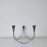 Vintage triple stainless steel candle holder
