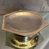 Plate on pedestal hexagonal shape silver metal Regency style