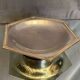 Plate on pedestal hexagonal shape silver metal Regency style