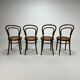 Set of 4 Mid Century Zpm Radomsko Bentwood and Cane dining chairs, 1960s