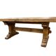 XL vintage brutalist wooden dining table