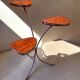 Retro plant table with levels, rosewood veneer, black trim