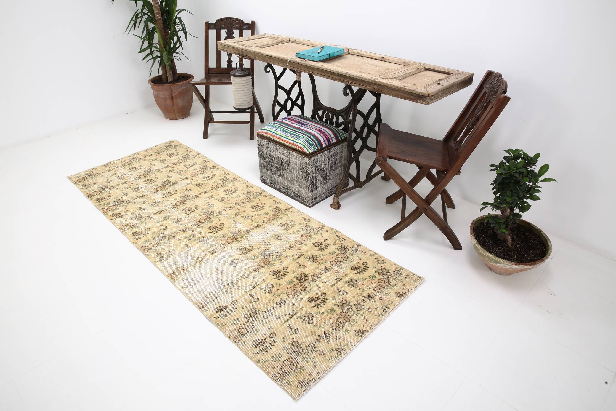 Antique Vintage Runner Rug, 86x230Cm SK 5248