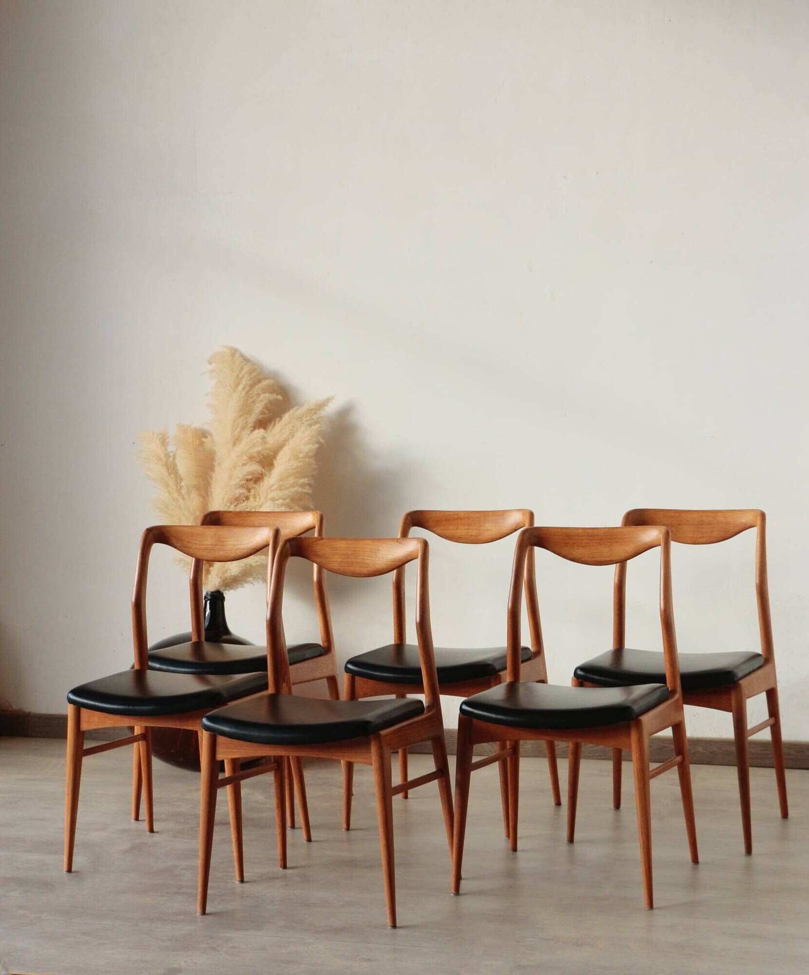 Set of 6 Vintage Scandinavian Teak Chairs – 1960s