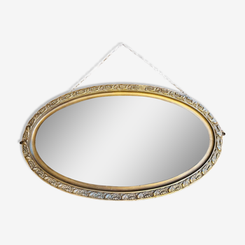 Miroir ancien ovale doré