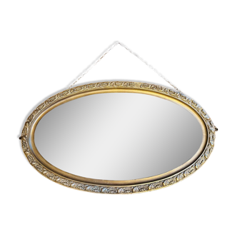 Miroir ancien ovale doré