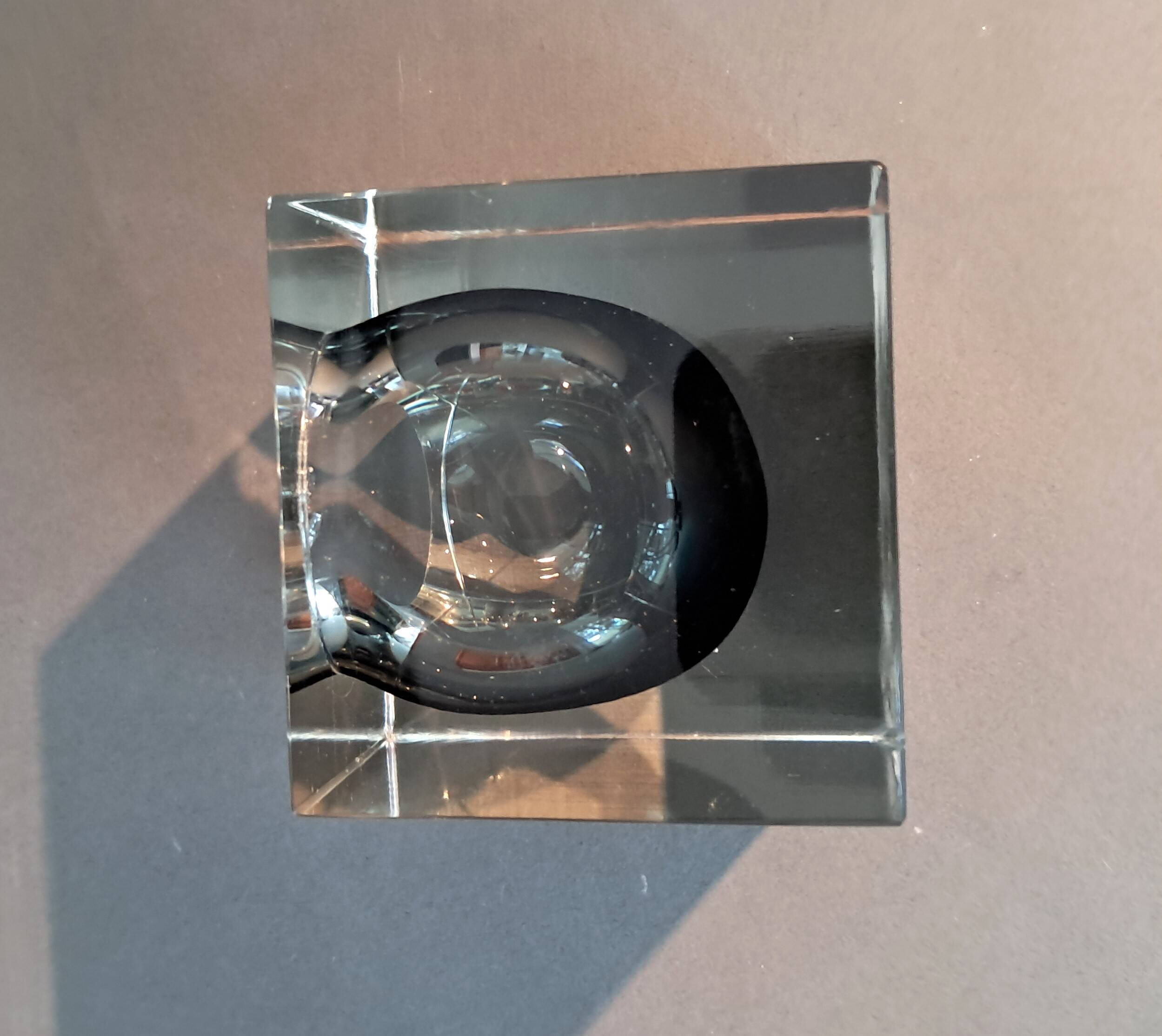 Cendrier moderniste en verre de murano Flavio Poli pour Seguso 1960.