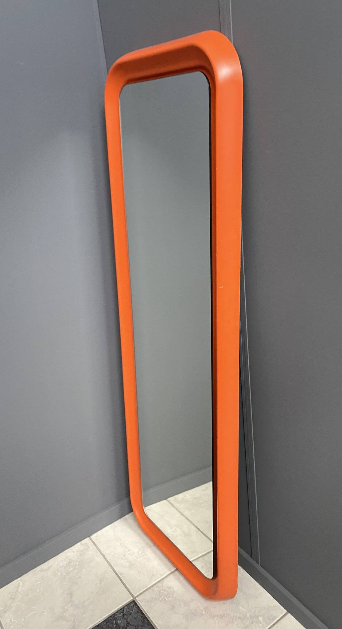 XXL orange Quadro mirror by Schönbuch 1970s