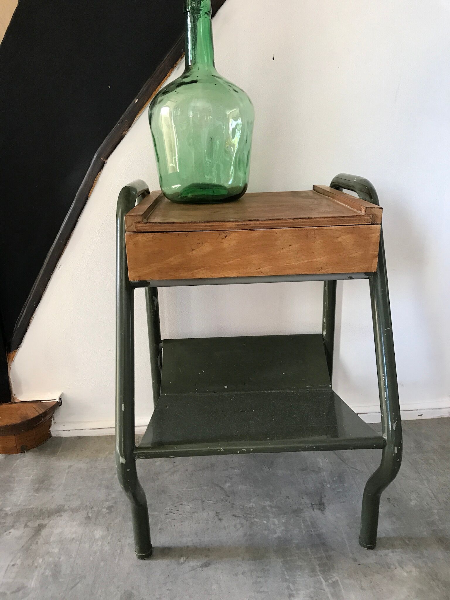 Boarding vintage bedside table