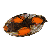 Plat Poisson Vallauris Céramique Vintage Orange