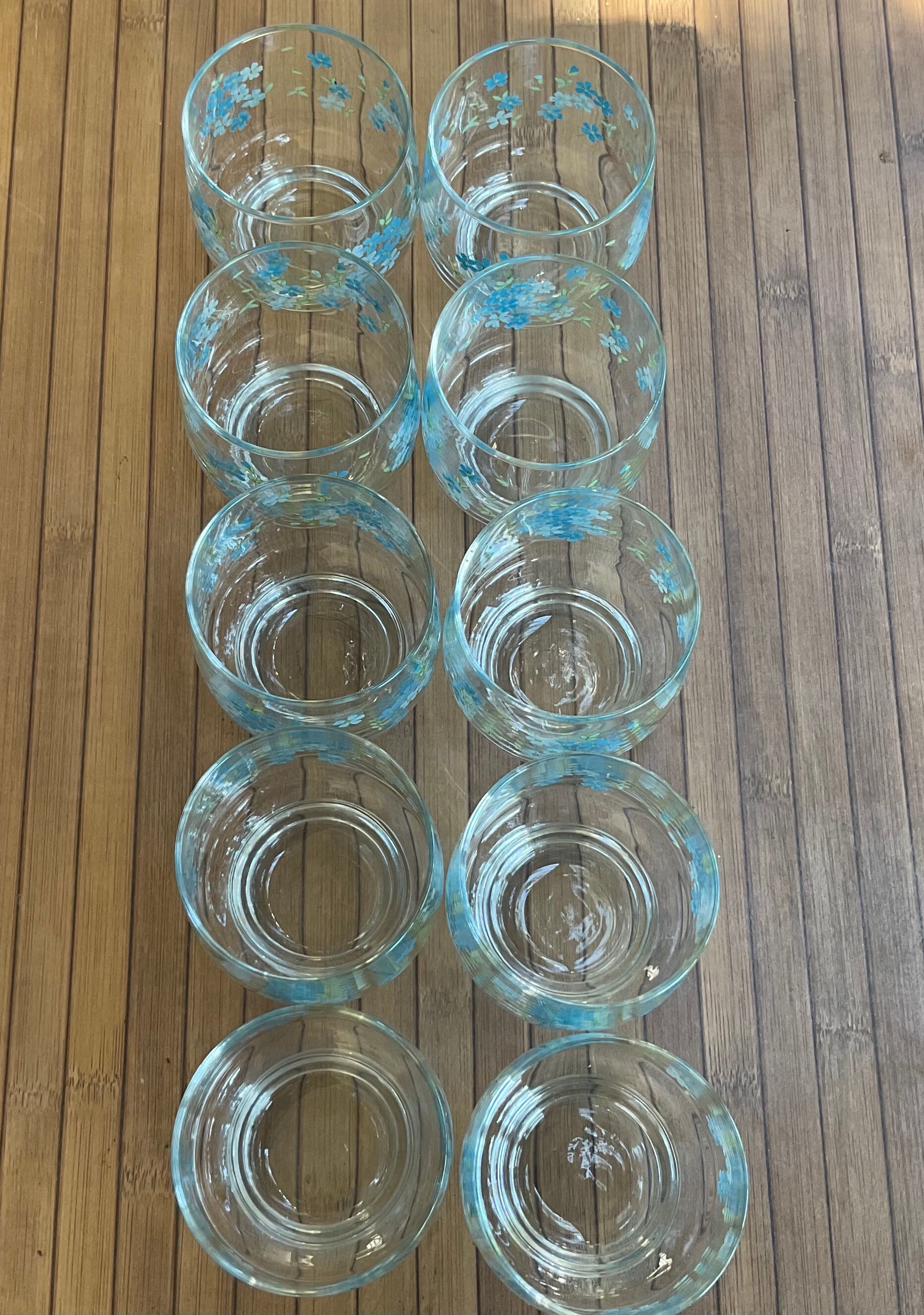 10 vintage glasses model forget-me-not