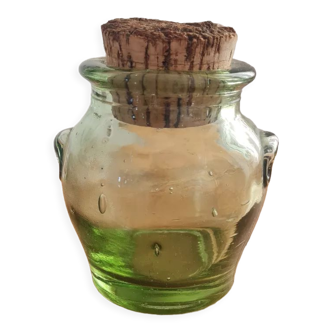 Bubbled glass spice jar