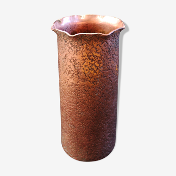 Cylindrical copper vase