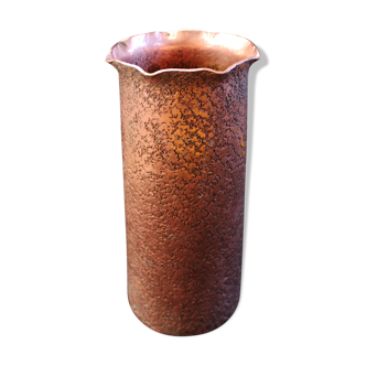 Cylindrical copper vase