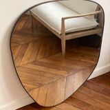 Irregular trapeze mirror organic brass black minimalist 80x110cm